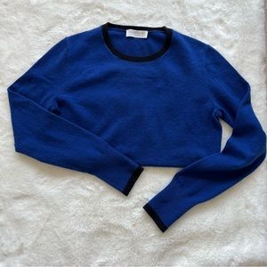 Everlane | The Cashmere Crewneck: Royal Blue + Black Trim sweater, M